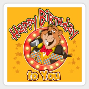 Happy Birthday Beaver announcer Sticker